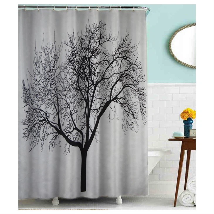E-commerce Spot Factory Color Tree Creative Digital Full Version Polyester Printing Shower Curtain To Figure Can Do Thousands Of Patterns