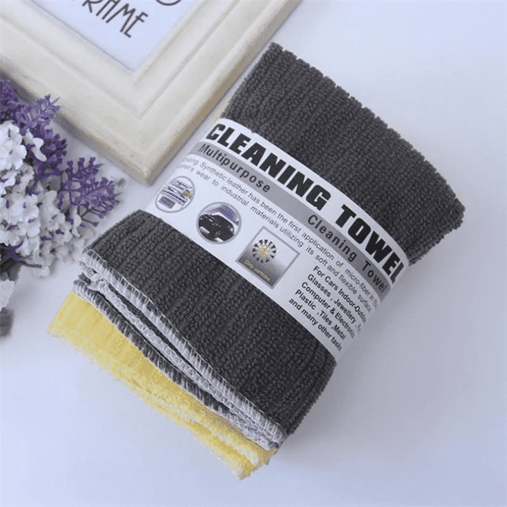 Sustainable Solid Striped Microfiber Cloth Premium Cleaning Towel